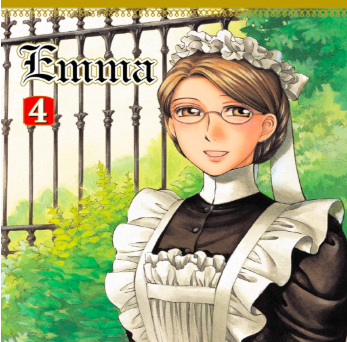 Screenshot of Emma Volume 4 by Kaoru Mori cover. From https://www.amazon.com/Emma-Vol-4-Kaoru-Mori/dp/0316304468/ref=sr_1_1?crid=3GU09B2MA9N9B&dib=eyJ2IjoiMSJ9.OdBIdgrkG3kh8mhq66MkpU50E0whWib241roihaLEcZrbObAAfPFV-7Tb2yOSxmGAFW-lw474DCfORIfOD-45MpNvPQZozplaKd-cEiM4umto1rdnLdytEuyTRkMKFEHEXVnVVrTZI7bLCpDvjBmKNWJJtW0R1KeH3lNOT6YK6V_sQFf5ble_u77Wy1CRnWr3J7kdXAyfFCMVfnZArSIJovZdSO-stMjzRxxEHyIvnQ.IFxWOZ3e1WxLT7mAusKJM1sIpp53UdOxSpOwwwD23uQ&dib_tag=se&keywords=emma+volume+4&qid=1768279119&sprefix=emma+volume+%2Caps%2C409&sr=8-1. Under fair use for review/commentary/education/criticism. All rights retained by respective owners.