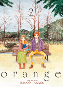 Photo of cover of volume 2 of Orange by Ichigo Takano used in an Orange Volume 2 manga review. Under fair use for review/commentary/criticism/education. All rights retained by respective copyright owners.