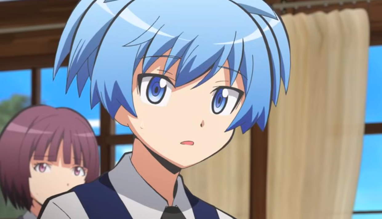 Nagisa screenshot from Crunchyroll Youtube used in a Christian Assassination Classroom anime review. Under fair use for review/commentary/criticism/education. All rights retained by owners.